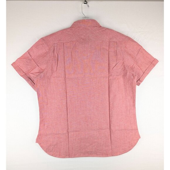 Jachs Shirt Mens Large Red Heritage Chambray Noho Short Sleeve Button-Down - Picture 7 of 10